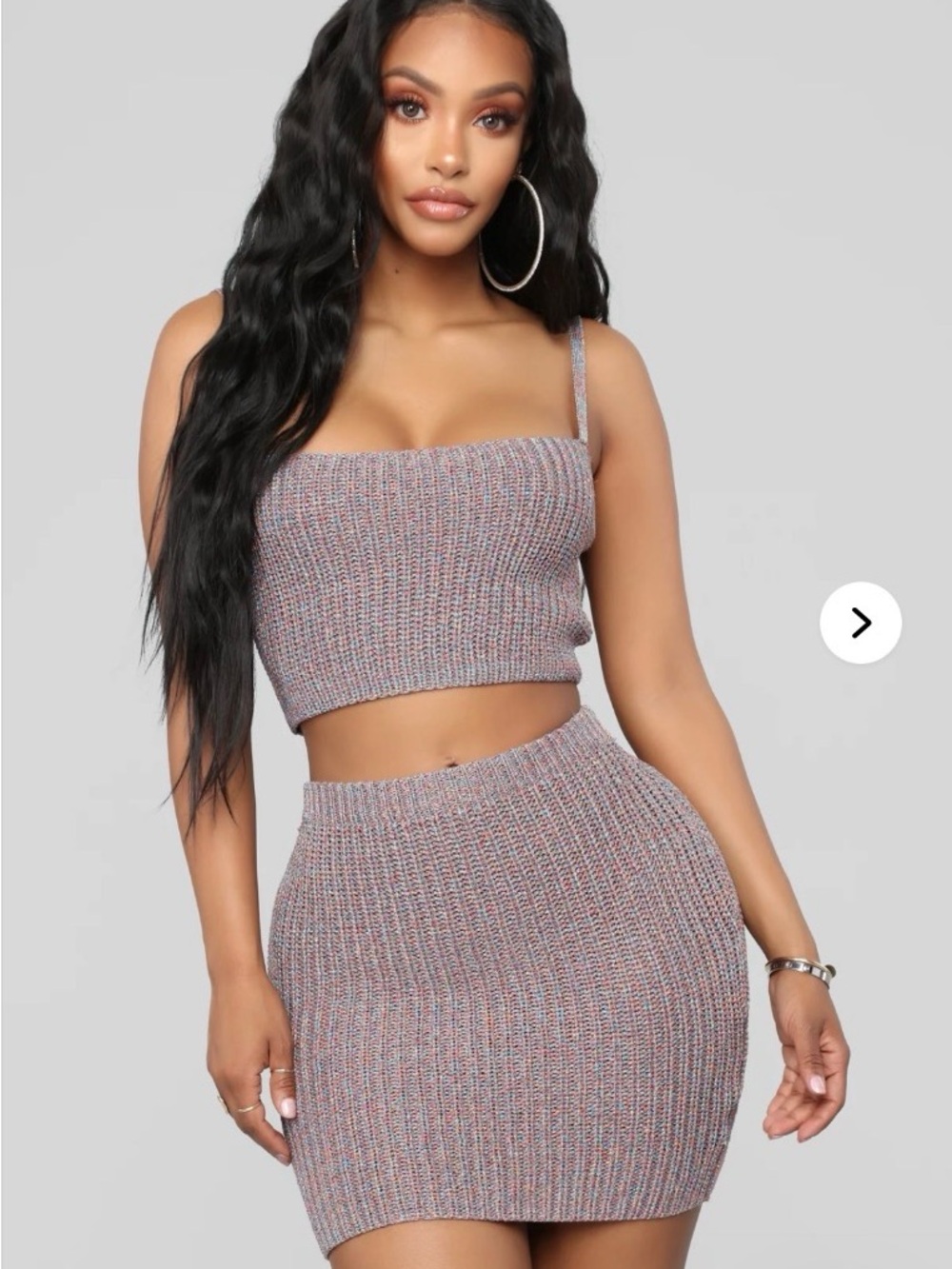 Ribbed Knit two piece set in Multi-Tone